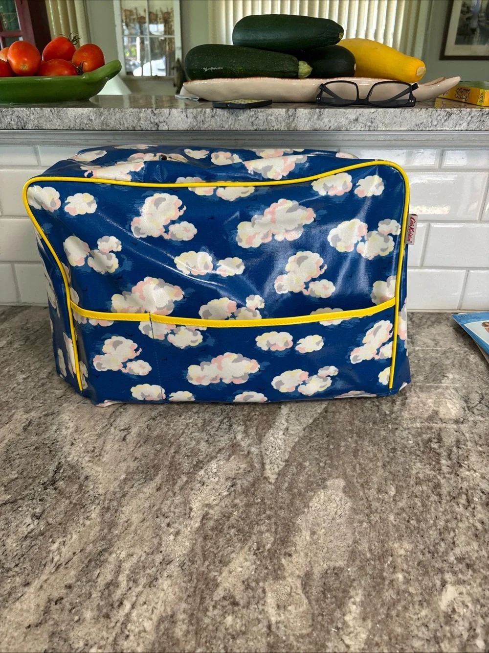 Cath Kidston Oil Cloth Sewing Machine Cover Protective Dust Cover W/ Pockets